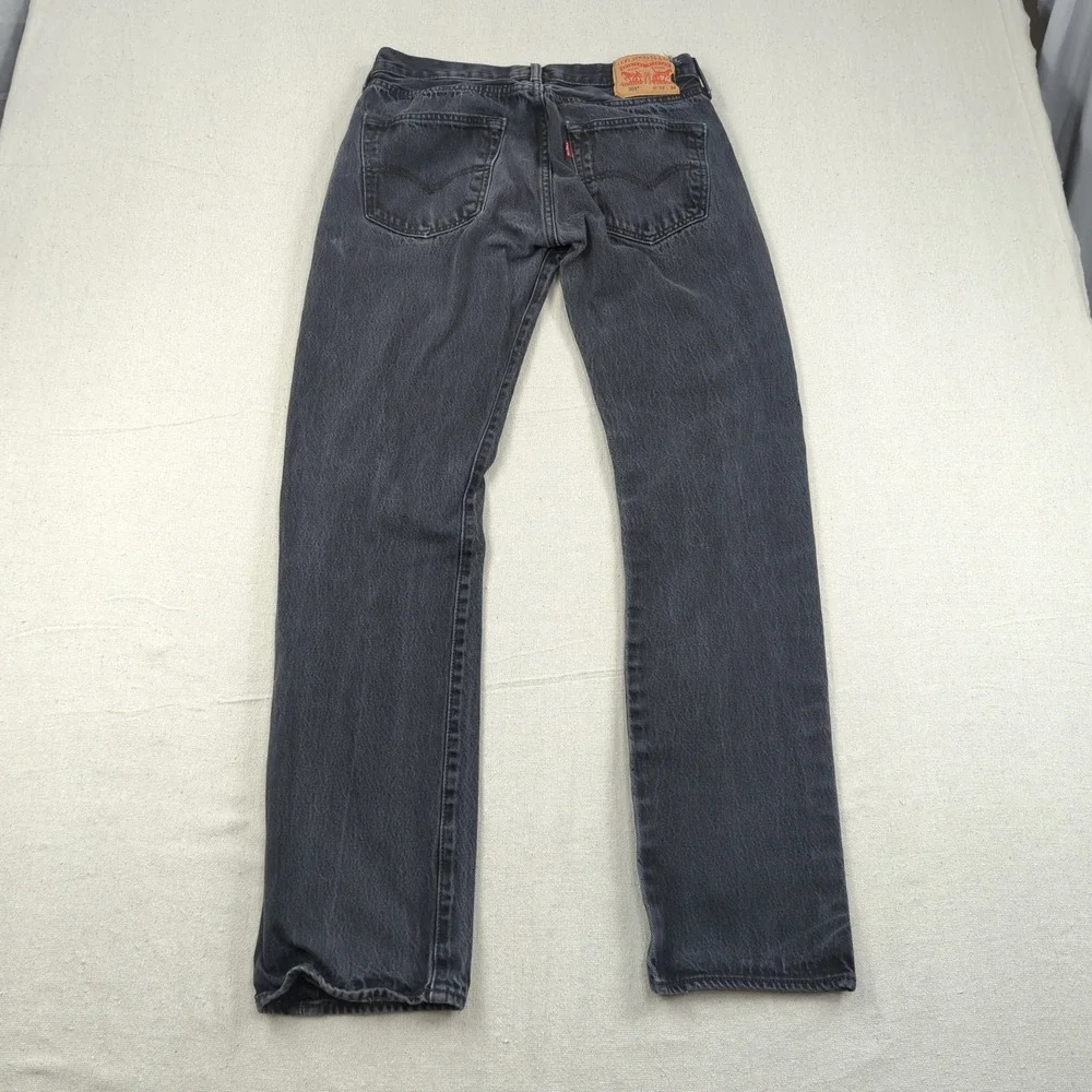 Levis 501 Jeans Mens 33x32* Black Button Fly Western Classic American Distressed